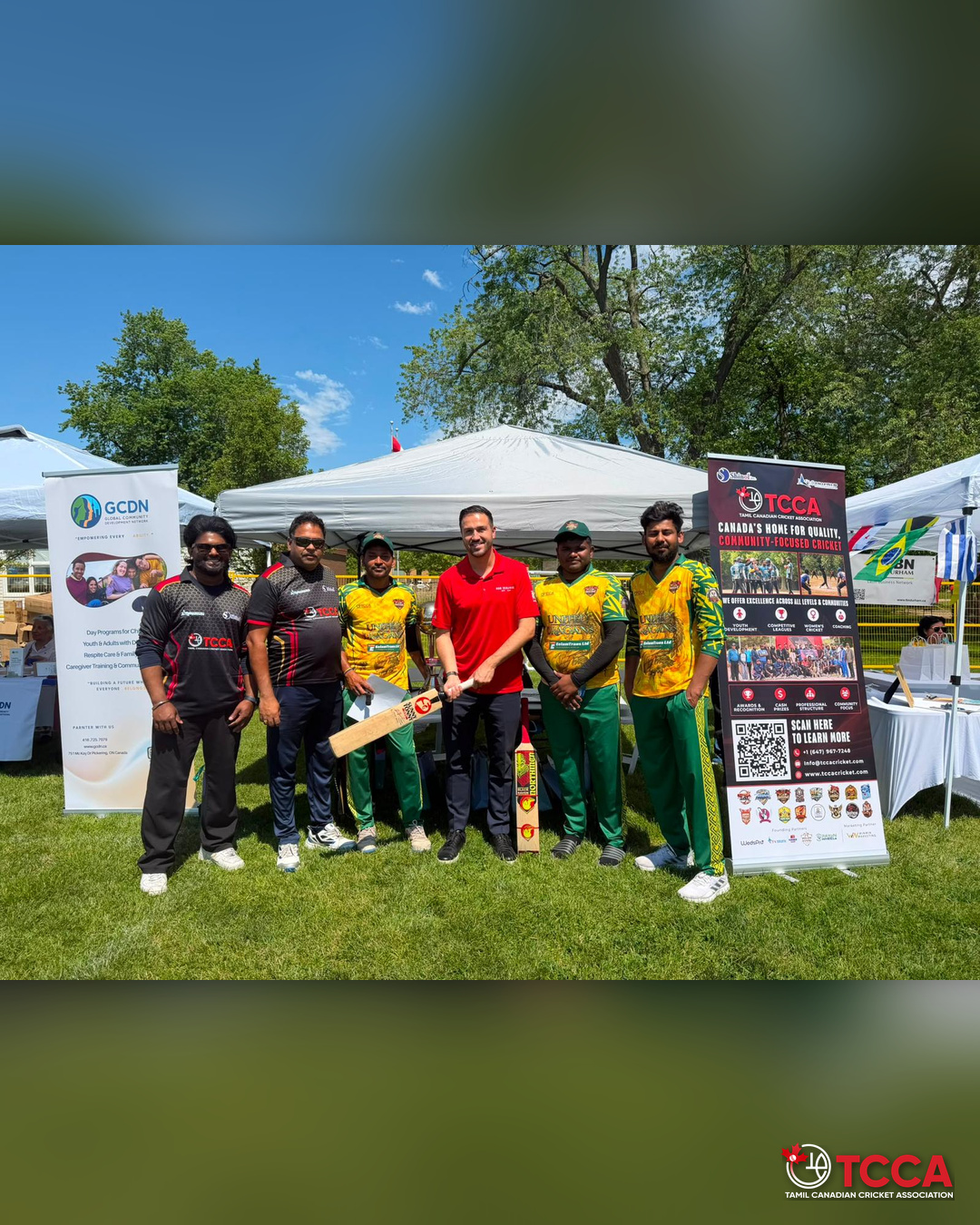 TCCA cricket match — community on the field
